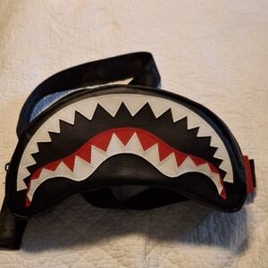 Sprayground Black and Red Shark Belt Bag (Unisex)